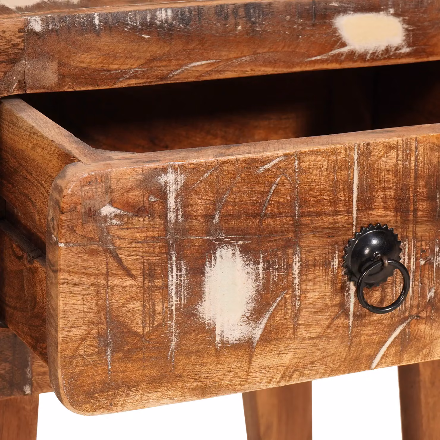 Berkfield Home Rustic Reclaimed Wood End Table, Multicolour Brown, W/D/H: 40 x 32 x 46 cm – 3