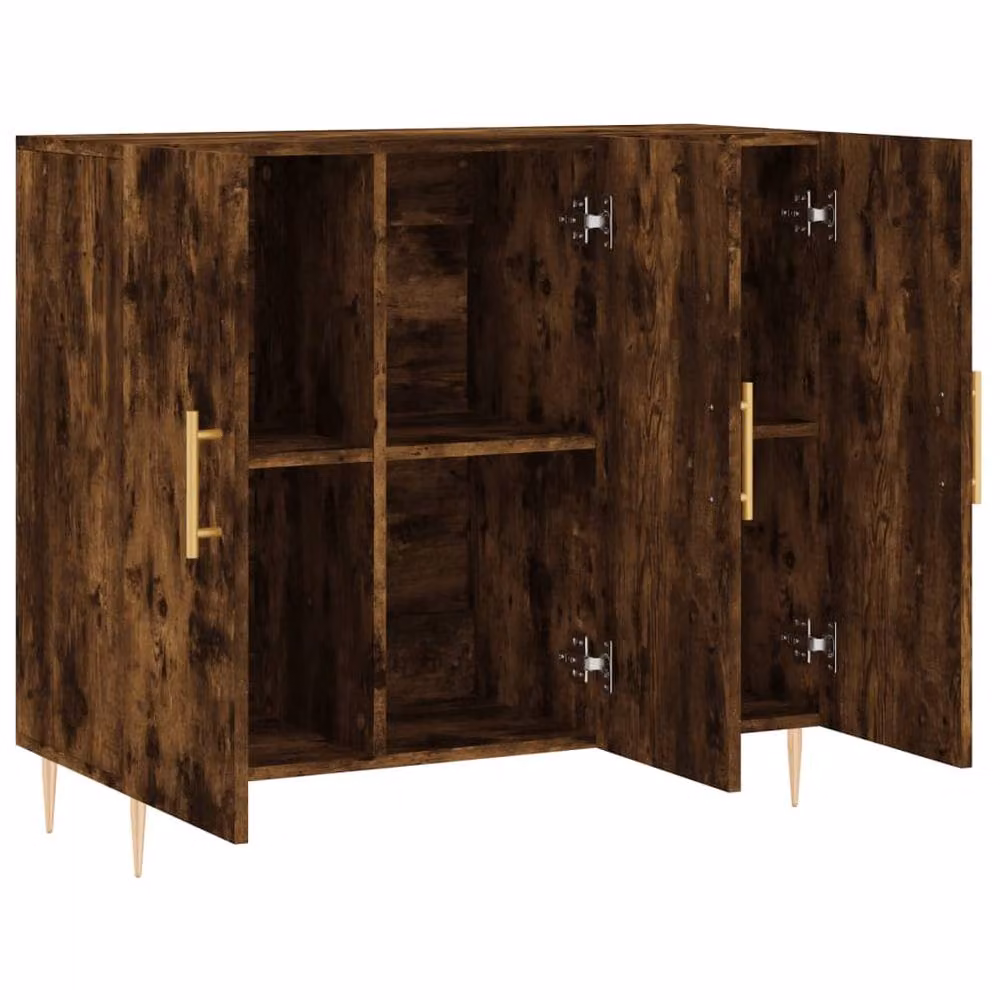 Berkfield Home Smoked Oak Sideboard in Brown, W/D/H: 90 x 34 x 80 cm – 4