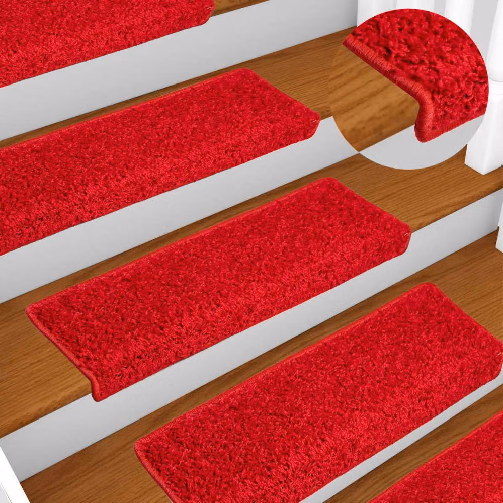 Berkfield Home Self-Adhesive Stair Mats, 10 Pack, Red, W/D/H: 65 x 21 x 4 cm – 2