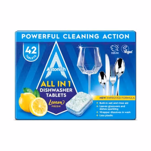 Astonish All in 1 Dishwash Tabs, 42 Pack, Multicolour