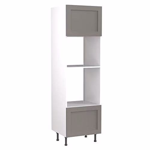Kitchen Kit Shaker Door Tall Appliance Housing Unit in Dust Grey Matt, W/D/H: 60.0 x 60.0 x 212.0 cm