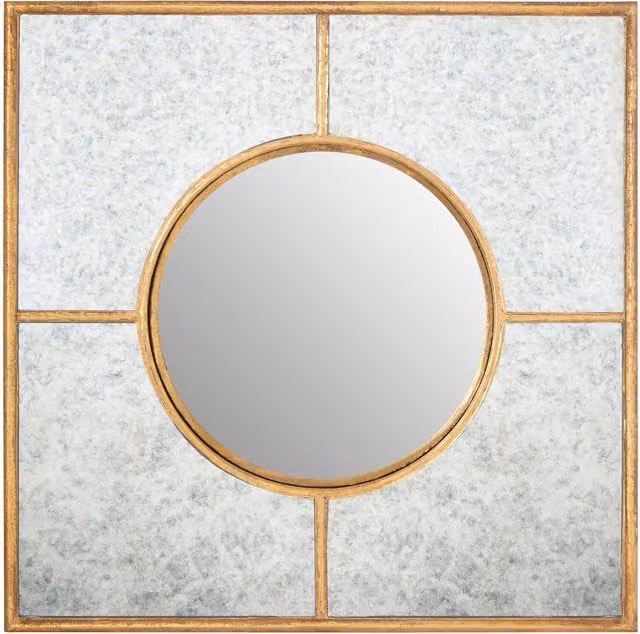 Interiors by Premier Art Deco Rectangular Gold Wall Mirror
