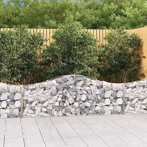 vidaXL Arched Gabion Baskets, 30 Pieces, Silver Galvanised Steel, W/D/H: 200 x 30 x 60/80 cm – 2