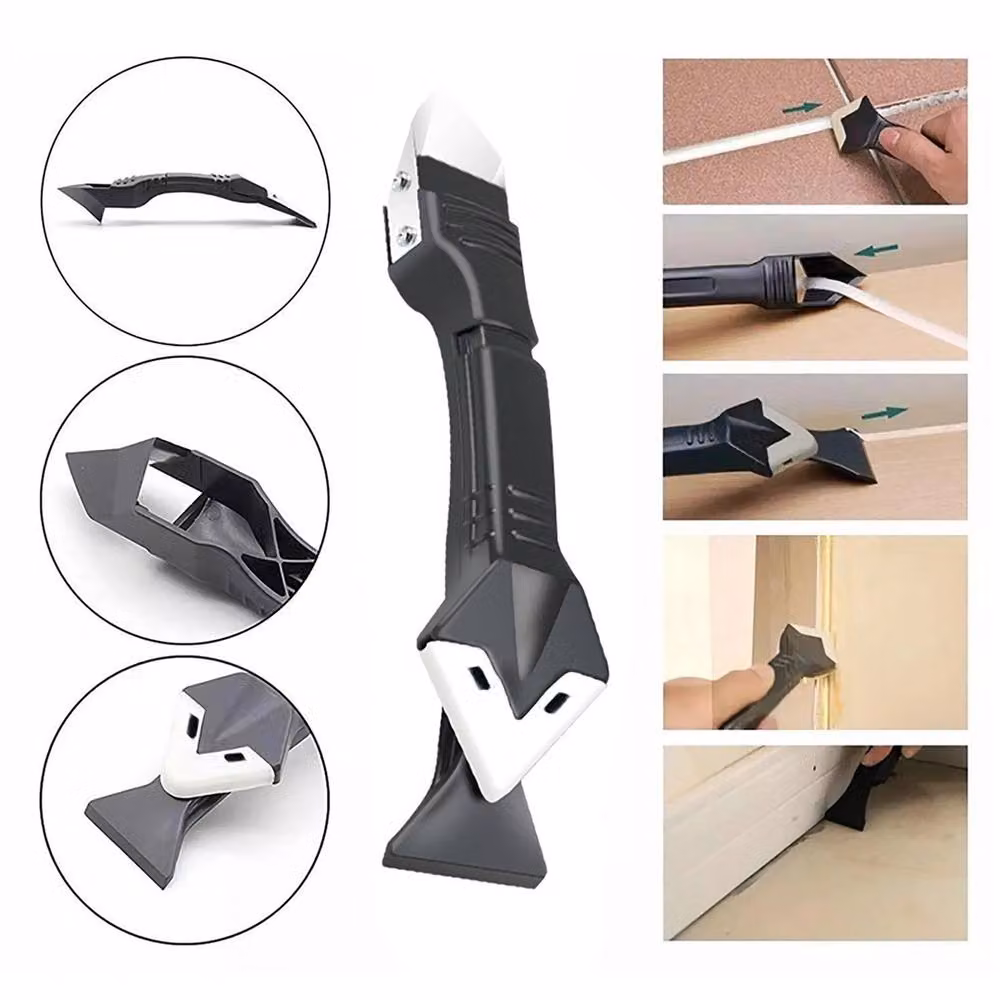 VOGREX 5-in-1 Silicone Caulk Remover Tool Kit in Black – 3