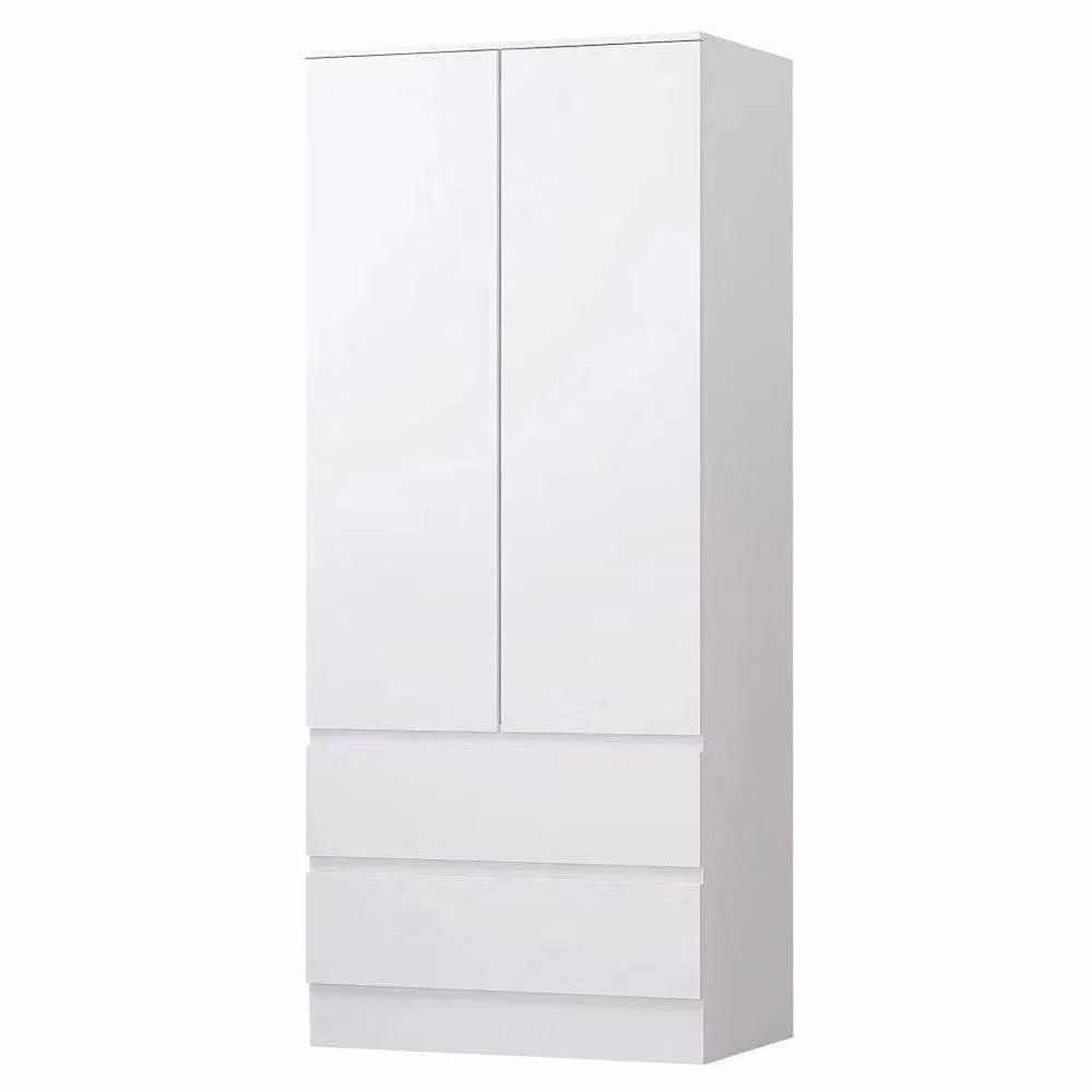 SPETLEK Modern 2 Door 2 Drawer Wardrobe in Matt White – 2