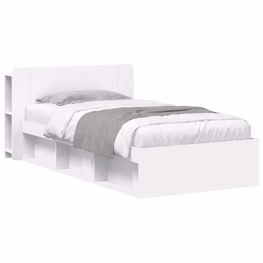 Berkfield Home Modern White Bed Frame with Storage Drawers in Engineered Wood W/D/H: 190 x 75 x 80 cm – 2