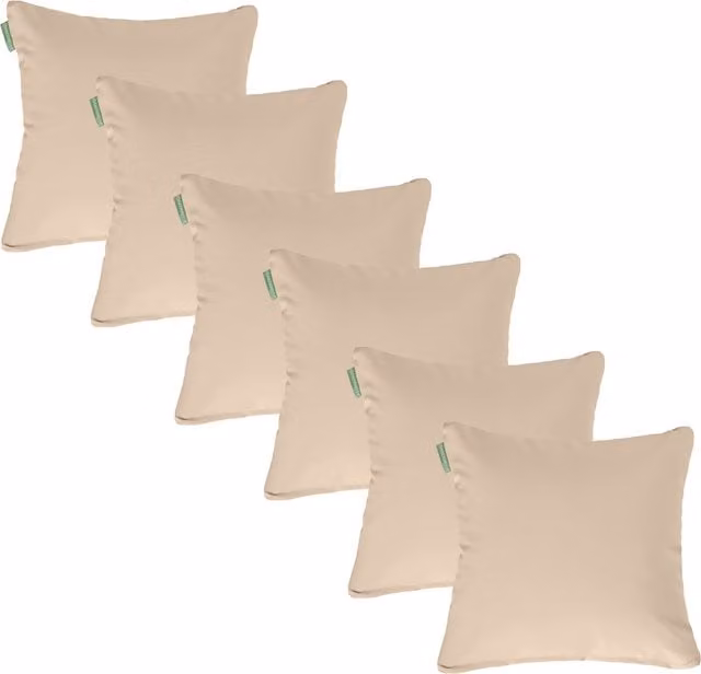 Gardenista Set of 6 Beige Square Garden Scatter Cushions with Removable Polyester Covers