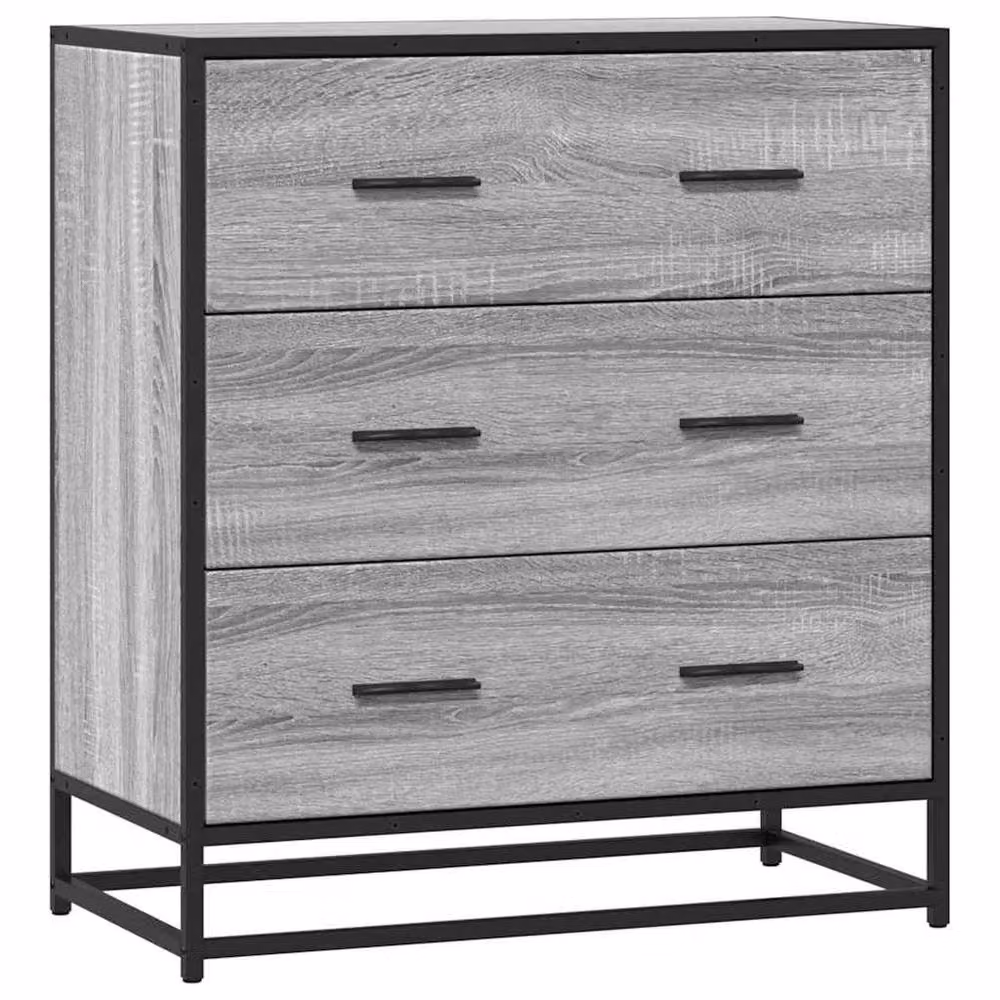 Berkfield Home Grey Sonoma Sideboard in Engineered Wood and Metal, W: 68 cm, D: 35 cm, H: 76 cm – 3