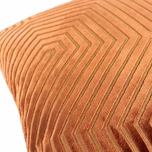 Paoletti Evoke Velvet Square Cushion in Red, Gold and Orange, W/D/H: 45 x 45 x 45 cm – 3