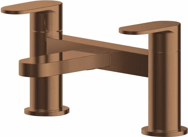 Balterley Current Round Bath Filler Tap with Dual Lever Handles in Brushed Bronze Brown