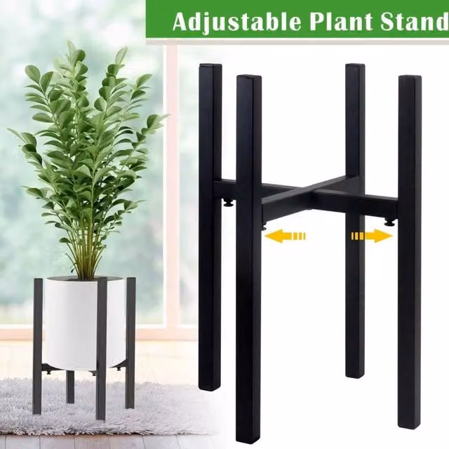 KORVIXA Black 2-in-1 Metal Plant Pot Display Shelf – 1