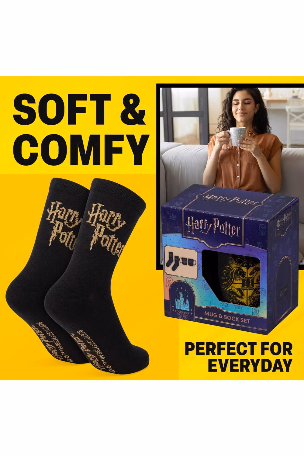 Get Trend Harry Potter Ceramic Mug and Crew Socks Gift Set in Black – 3