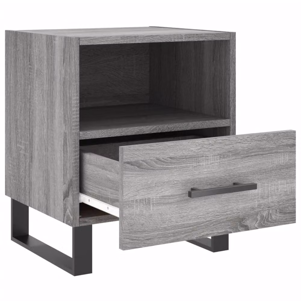 Berkfield Home Grey Sonoma Bedside Cabinet in Engineered Wood W/D/H: 40 x 35 x 47.5 cm – 3