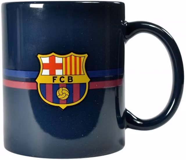 Barcelona FC Crest Ceramic Mug, Blue and Yellow, 1.1 l