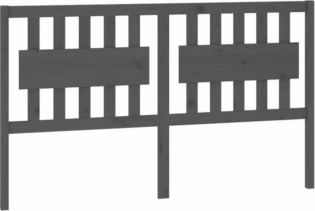 Berkfield Home Grey Rustic Solid Pine Wood Bed Headboard W: 165.5 cm, D: 4 cm, H: 100 cm