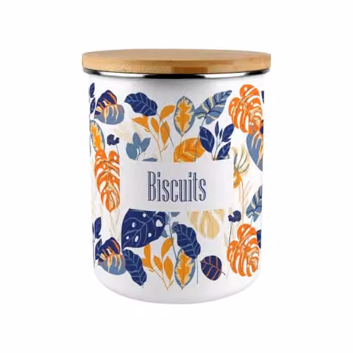 Purely Home Tropical Floral Biscuit Storage Tin, Multicoloured, 2.7 l