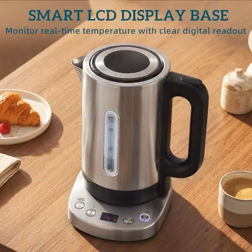HOMCOM 1.7L Electric Kettle with Temperature Control and Keep Warm Function, Silver – 7