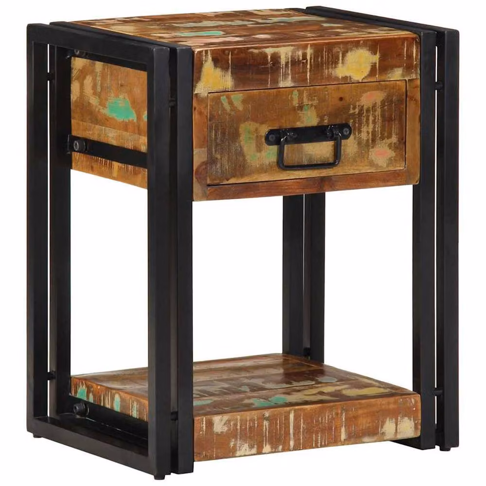 Berkfield Home Modern Bedside Cabinets, Set of 2, Reclaimed Solid Wood, Brown, W/D/H: 40 x 35 x 50 cm – 2