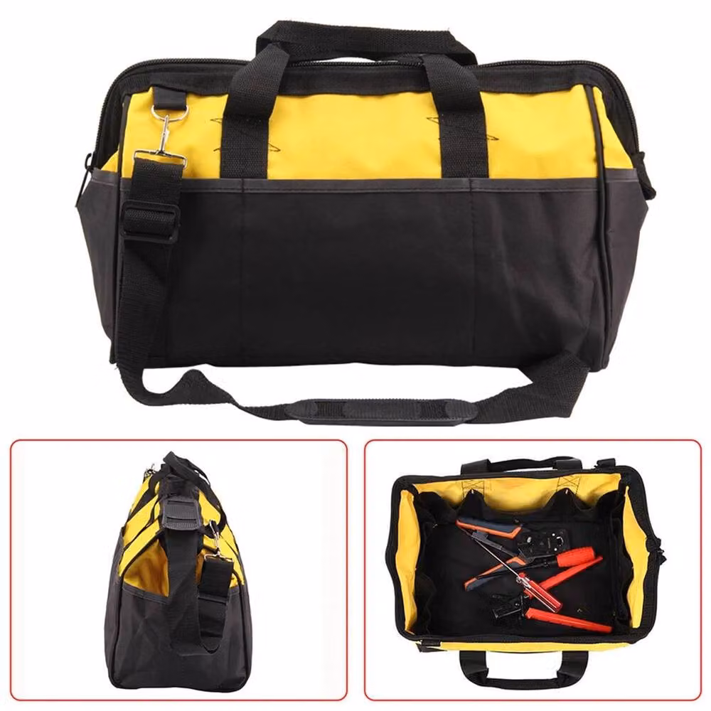 EONLION Durable 16 inch Multi-Purpose Tool Bag with Strap, Black – 3
