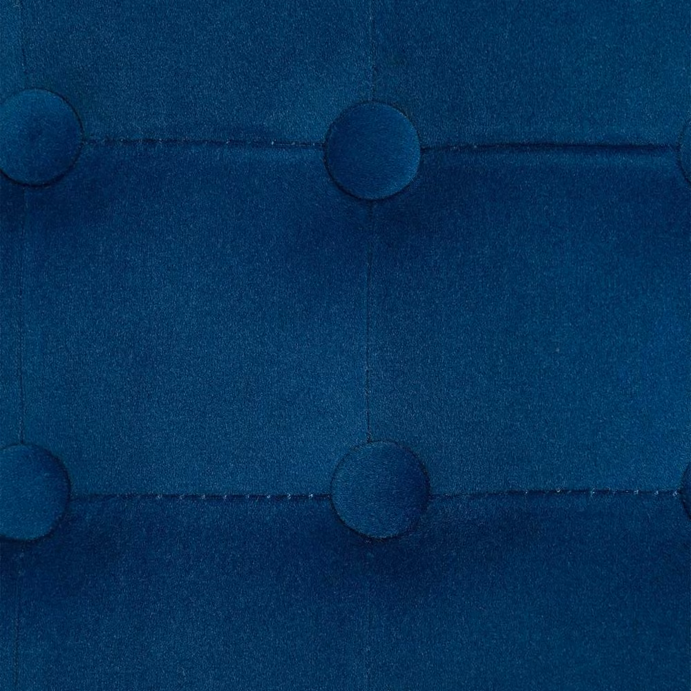 STILVORA Blue Polyester Button Tufted Ottoman Stool W/D/H: 35 x 35 x 35 cm – 7