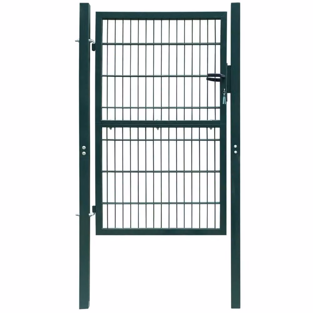 Berkfield Home Single 2D Steel Swing Fence Gate, Green, W: 106 cm, H: 210 cm – 2