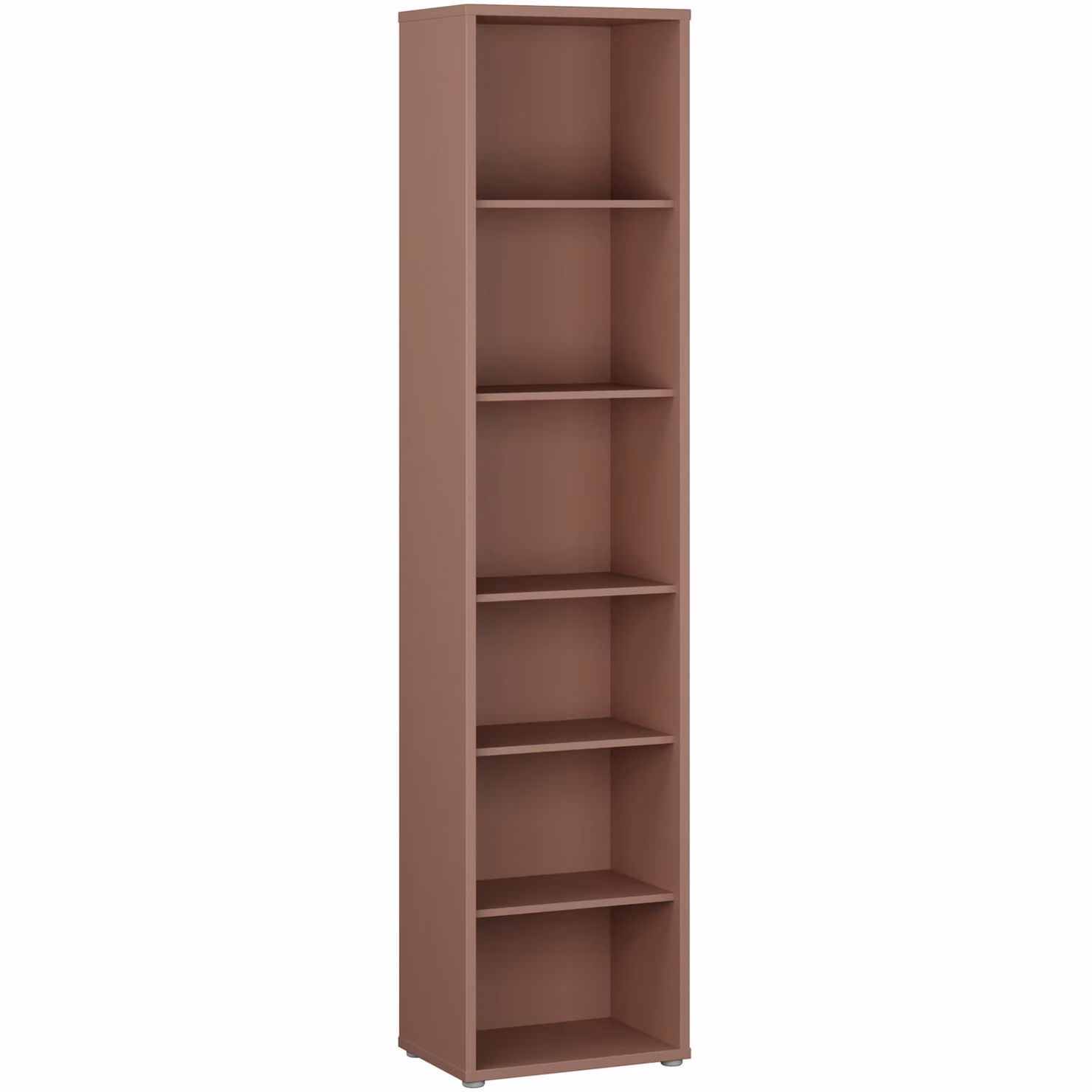 Furniture To Go Alice Springs Tall Narrow Bookcase with 5 Shelves in Taupe and Terracotta – 2