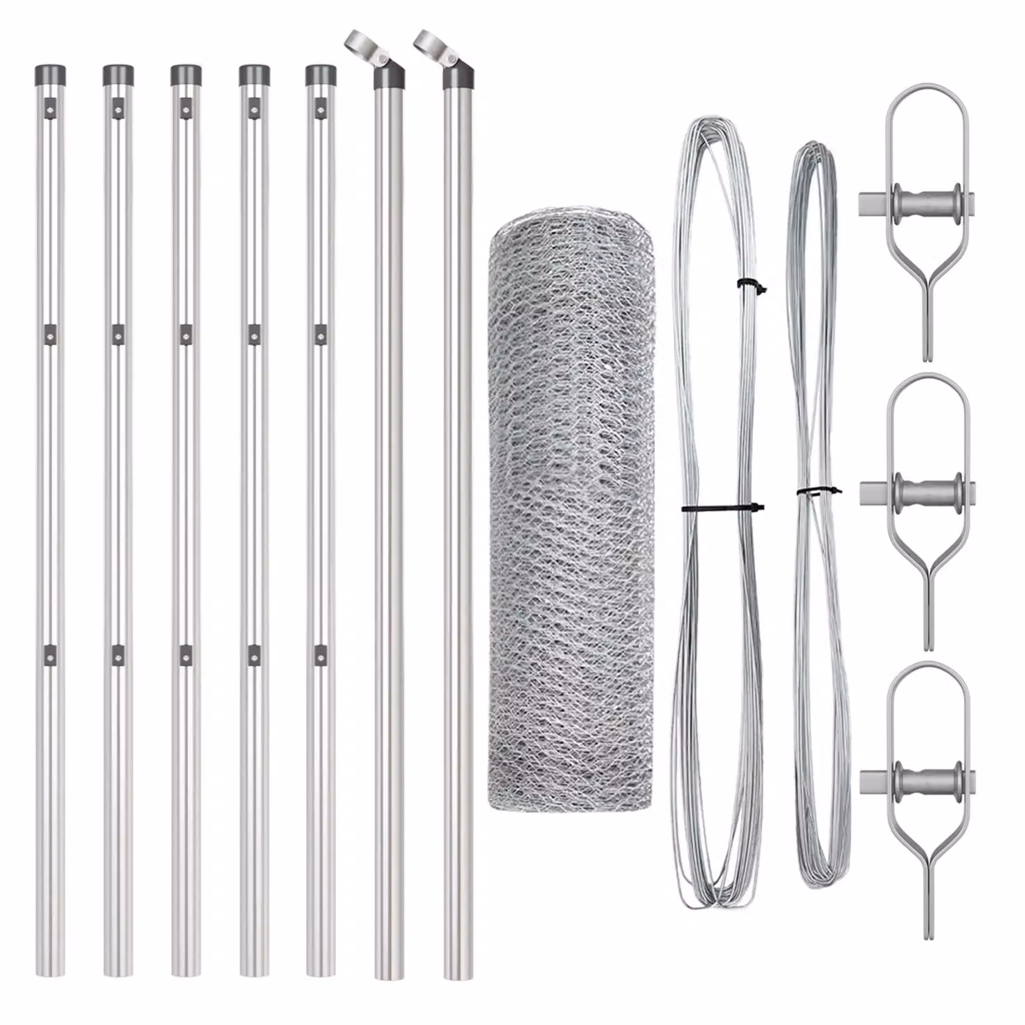 Berkfield Home Hexagon Fence in Silver Galvanised Steel, 0.6 x 10 m – 2