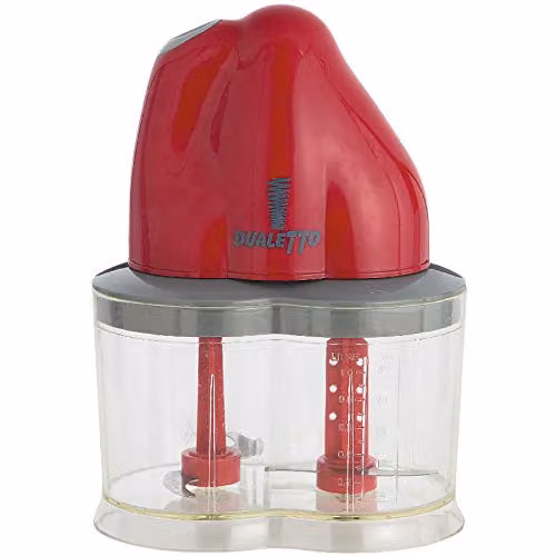 mysmartbuy Dualetto Twin-Blade Electric Chopper and Mixer, 500W, Red, H26 x W18 x D10 cm