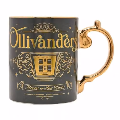 Widdop and Co Harry Potter Ollivanders Ceramic Mug in Green and Gold