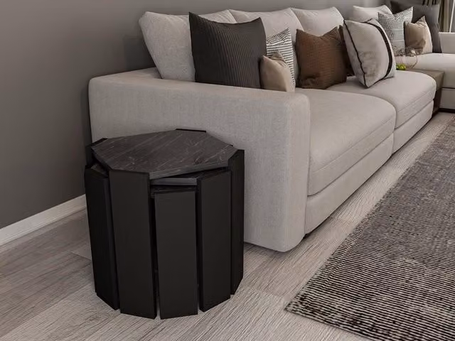 Decorotika Lori 3-Piece Nesting Coffee Table Set in Black – 1