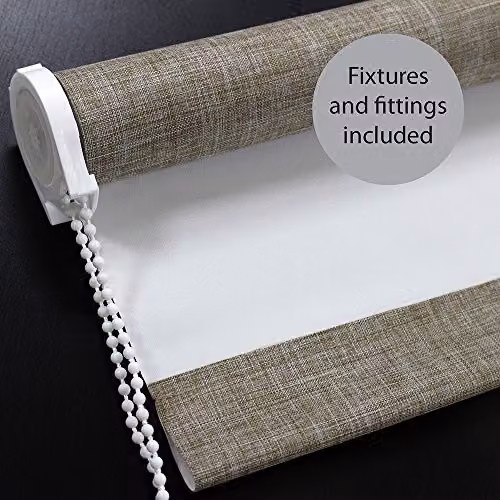Riva Home Eclipse Blackout Roller Blind in Sand/Beige Polyester, W: 61 cm, H: 162 cm – 2