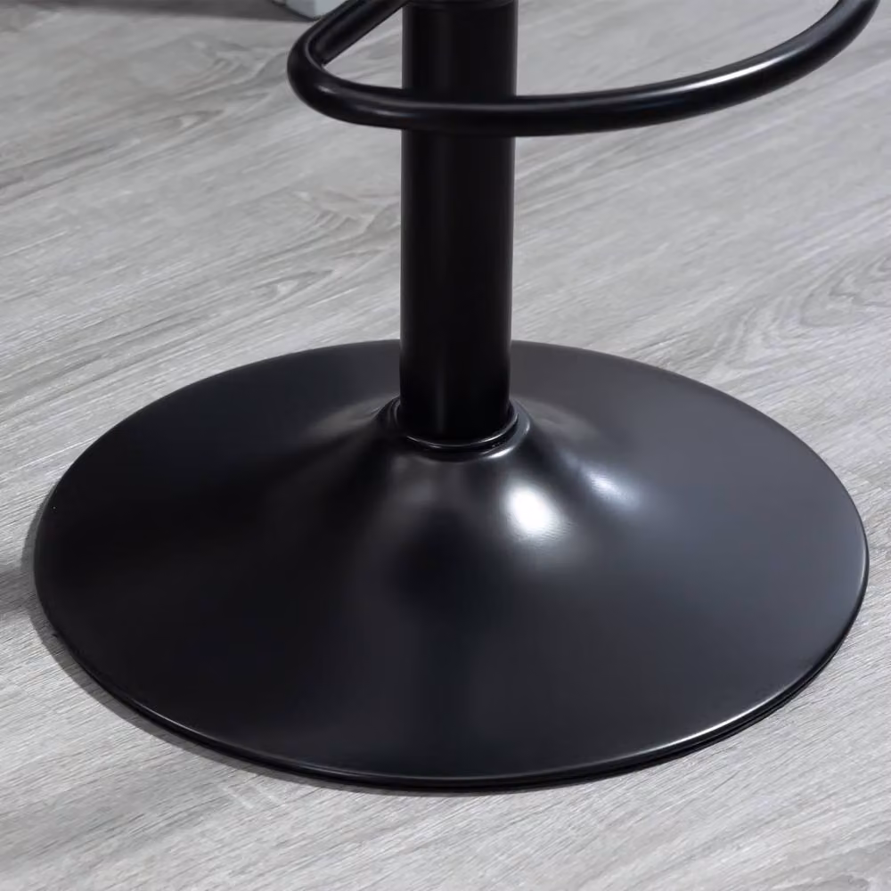 Wyld Haus Falani Set of 2 Black Faux Leather Adjustable Swivel Bar Stools with Armrests – 7