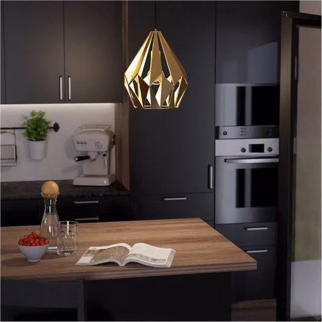 Loops Modern Gold Metal Pendant Light for Living Rooms, Dining Rooms and Kitchens