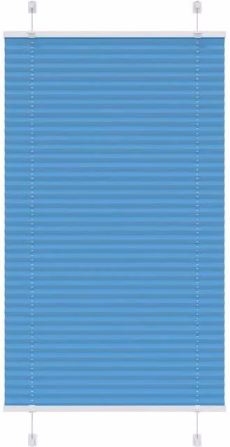 Berkfield Home Single Pleat Blue Polyester Semi-Transparent Blind, W: 69.4 cm, H: 100 cm