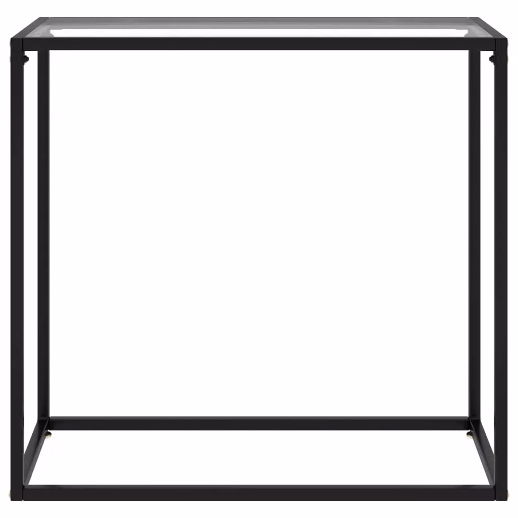 Berkfield Home Modern Transparent Console Table with Tempered Glass and Metal Legs, W/D/H: 80 x 35 x 75 cm – 2