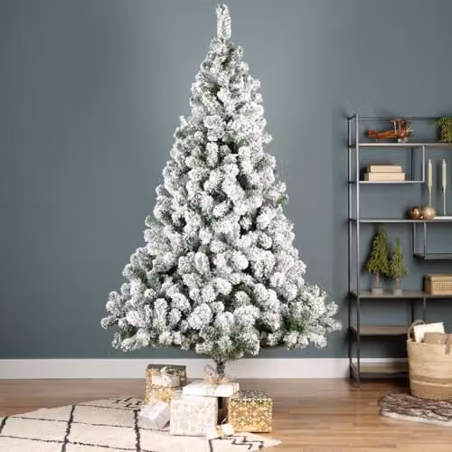 Kaemingk Snowy Imperial Pine Artificial Christmas Tree in White and Green, Height: 120 cm – 1