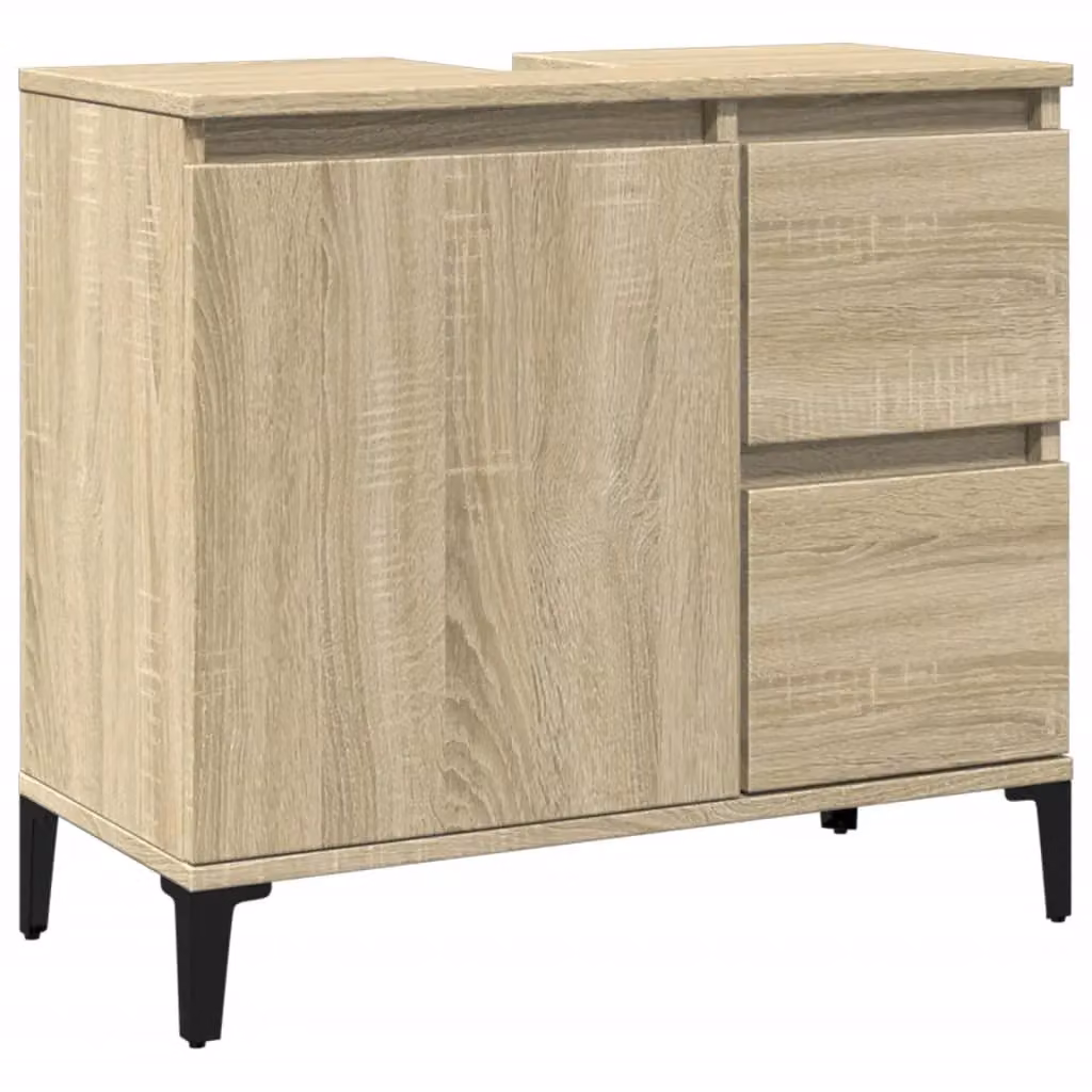 Berkfield Home Sonoma Oak Bathroom Cabinet in Brown, W: 65 cm, D: 33 cm, H: 60 cm – 2
