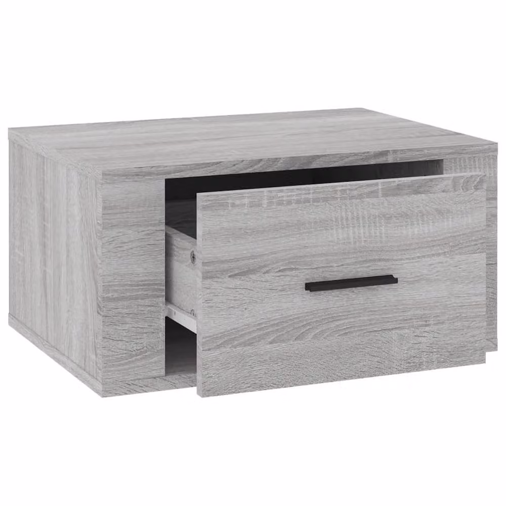 Berkfield Home Wall-mounted Bedside Cabinets, 2 Pack, Grey Sonoma, W: 50 cm, D: 36 cm, H: 25 cm – 2