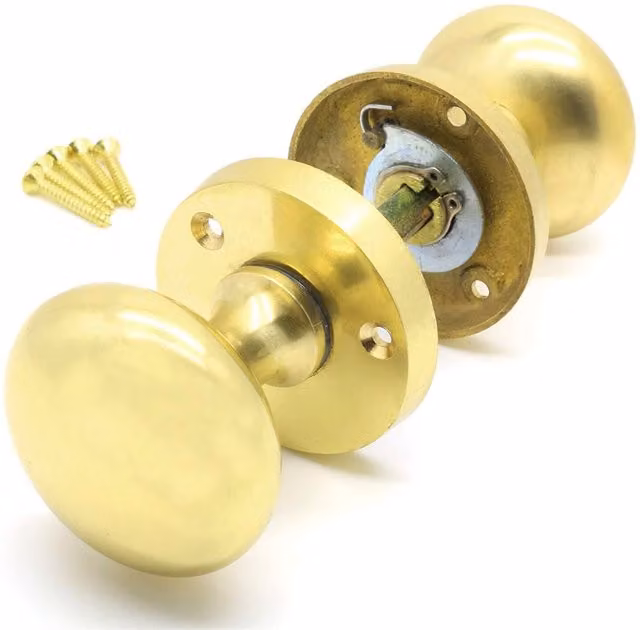 Golden Grace Mortice Interior Sprung Door Knob in Brass