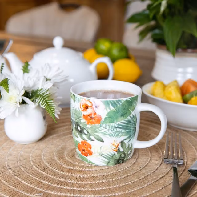 KitchenCraft Set of Four Multicolour Floral Ceramic Mugs