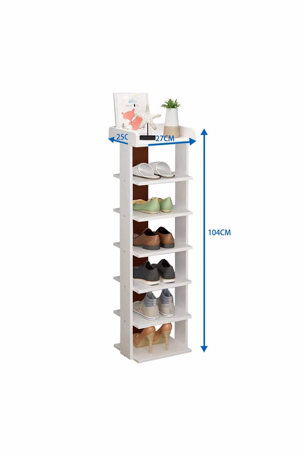Living and Home 7-Tier White Shoe Rack Organizer and Storage Stand – 3