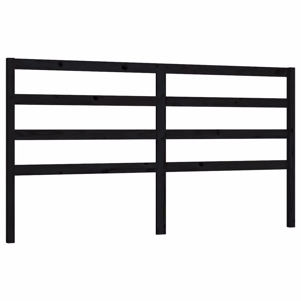 Berkfield Home Black Rustic Solid Pine Wood Bed Headboard, W/D/H: 206 x 4 x 100 cm – 2