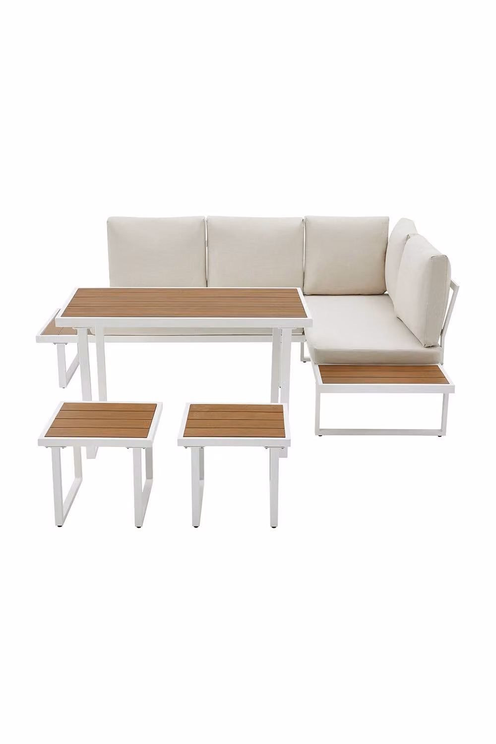 More4Homes Amalfi 6 Seater Corner Garden Dining Set with Table in Beige – 3