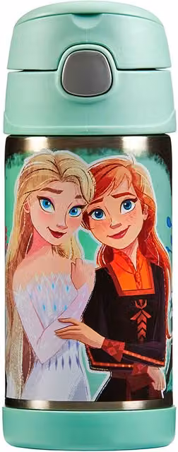 Thermos Disney Frozen FUNtainer Stainless Steel Kids Straw Bottle, Multicolour, 355ml – 6