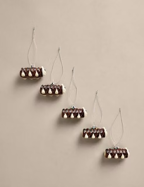 M&S Colin the Caterpillar Decorations 5 Pack Brown Plastic Hanging Animal Figures
