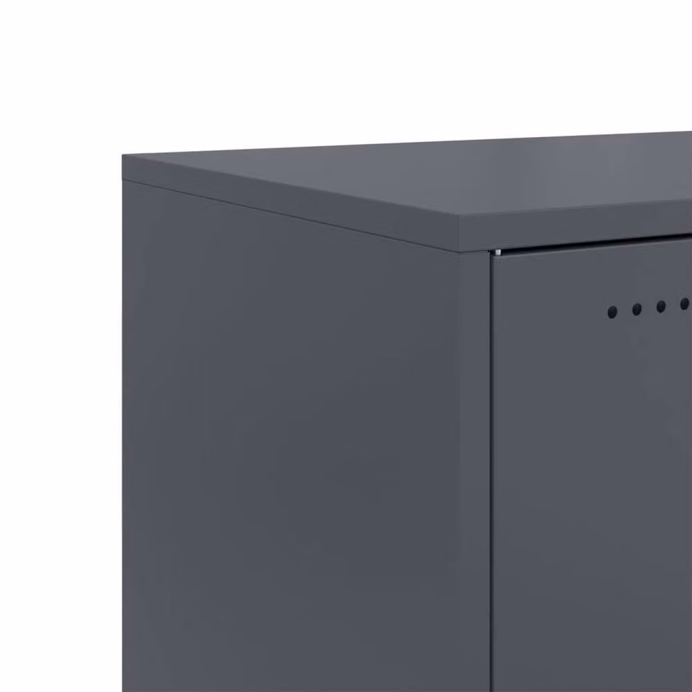 Berkfield Home Anthracite Metal Sideboard in Charcoal, W/D/H: 68.5 x 39 x 72 cm – 5