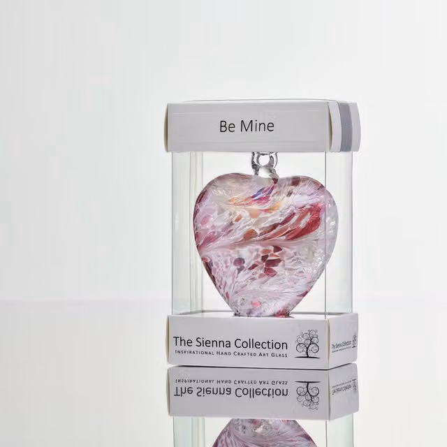 Sienna Glass Be Mine Pastel Pink Heart Glass Pendant