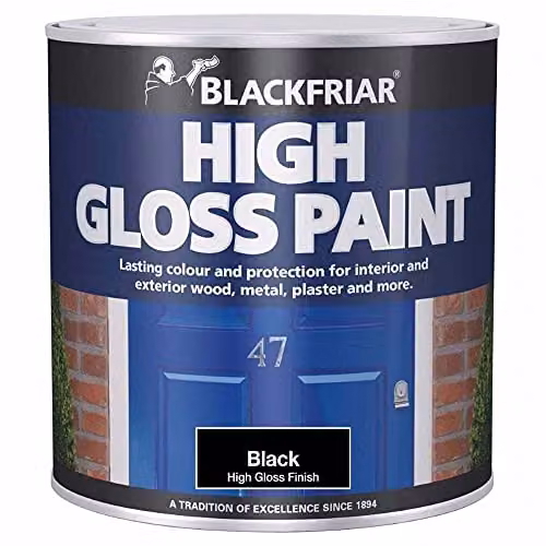 Blackfriar High Gloss Opaque Paint, Black, 500ml
