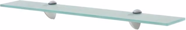 Berkfield Home Transparent Glass Floating Shelf, W: 60 cm, D: 20 cm