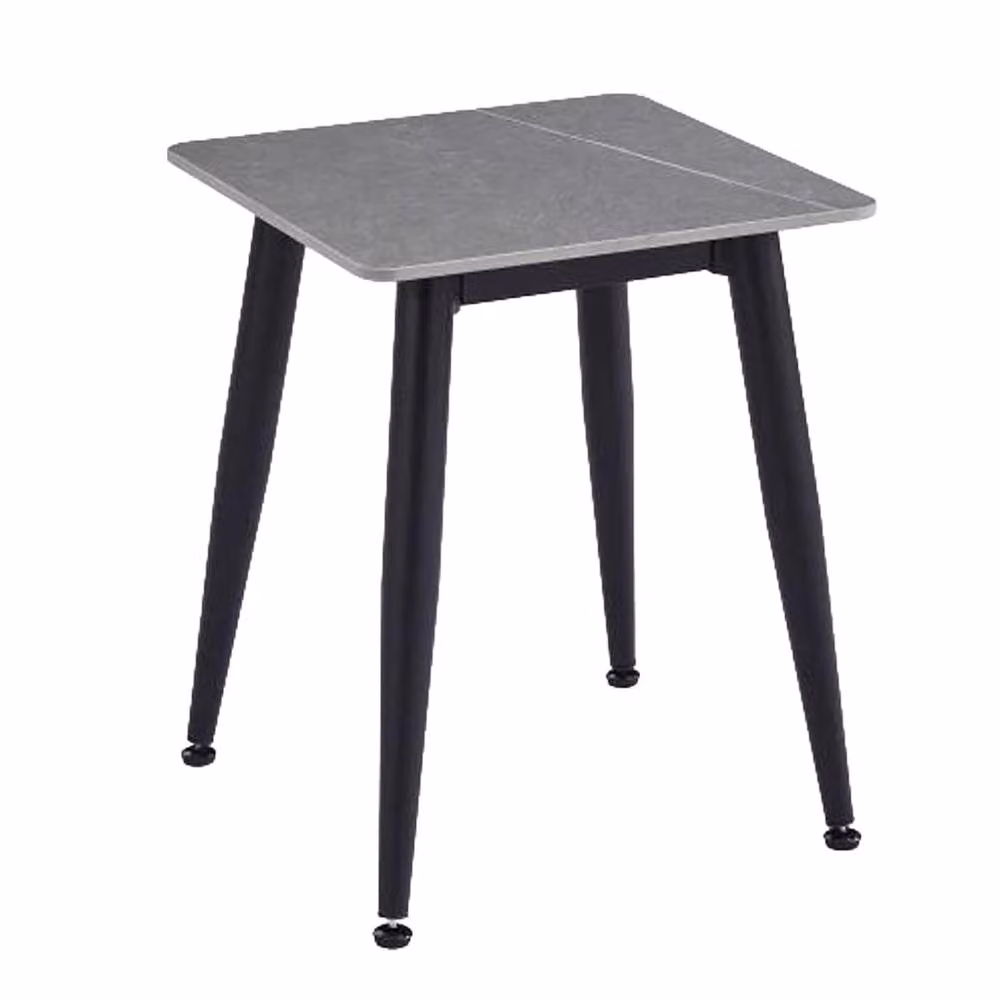 FWStyle Monaco Grey Sintered Stone and Metal Square Sofa End Table W/D/H: 45 x 45 x 56 cm – 2